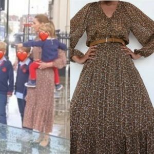 Zara Brown Floral Maxi Dress